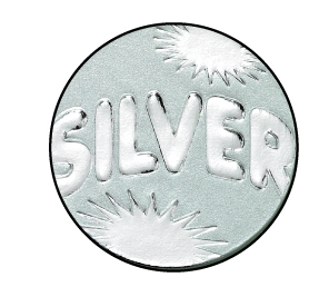 Embossed ''Silver Award'' sticker 19mm
