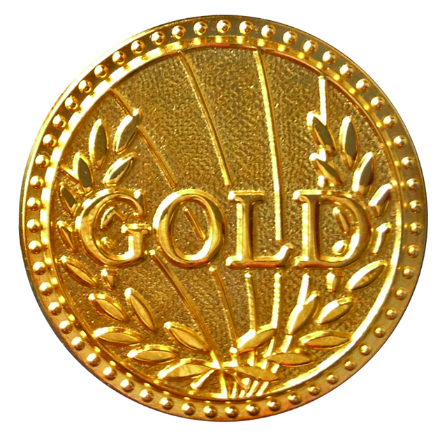 Gold award badge (pack of 5)