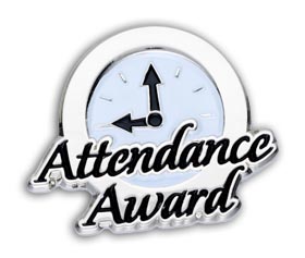 Attendance Award 'Clock' badge (pack of 5)
