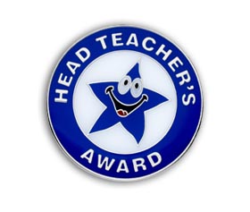 Headteacher's Award badge blue (pack of 5)