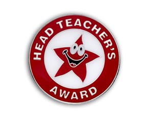 Headteacher's Award badge red (pack of 5)