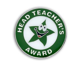 Headteacher's Award badge green  (pack of 5)