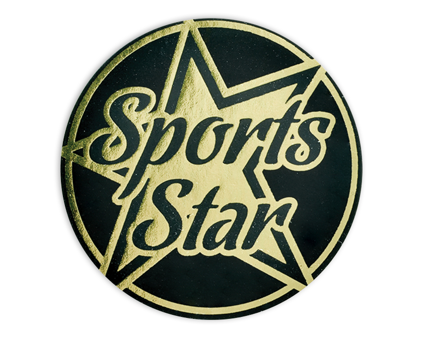 Metallic 'Sports Star' sticker 44mm