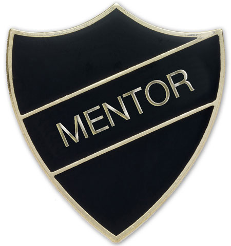 MENTOR badge black and gold (pack of 5)