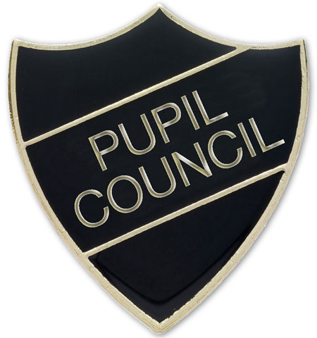 PUPIL COUNCIL badge black and gold (pack of 5)