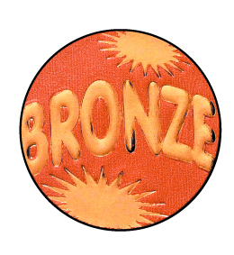 Embossed ''Bronze Award'' sticker 19mm