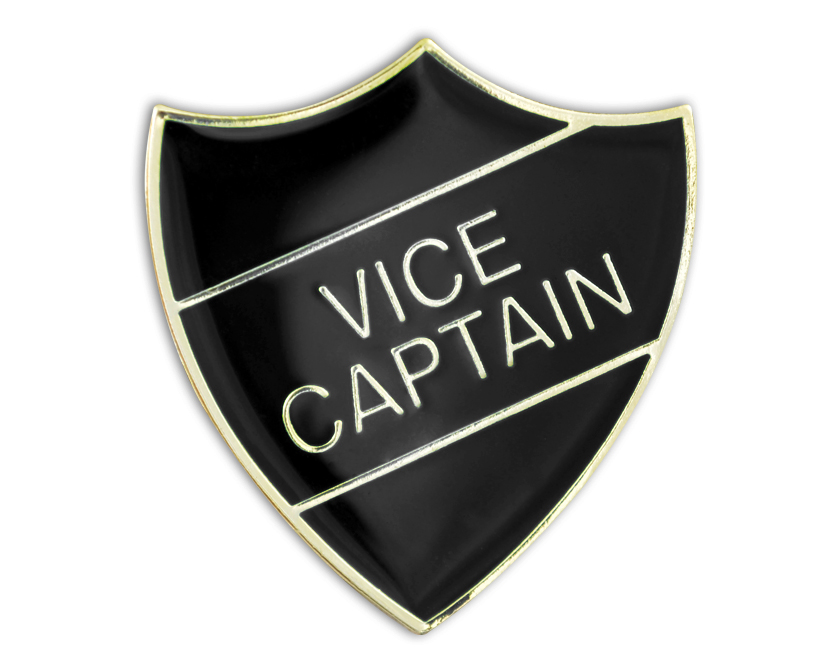VICE CAPTAIN badge black and gold (pack of 5)
