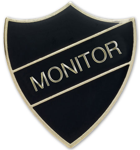 MONITOR badge black and gold (pack of 5)