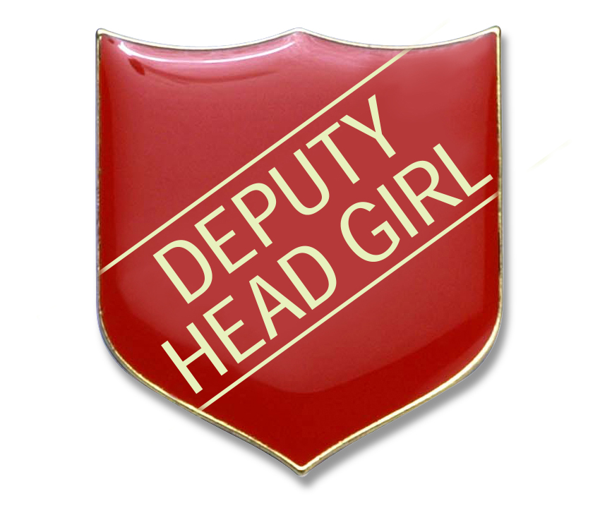 DEPUTY HEAD GIRL badge red (pack of 5)