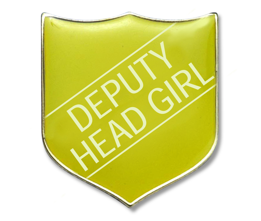 DEPUTY HEAD GIRL badge yellow (pack of 5)