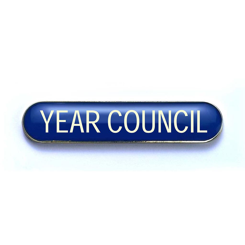 YEAR COUNCIL badge blue (pack of 5)