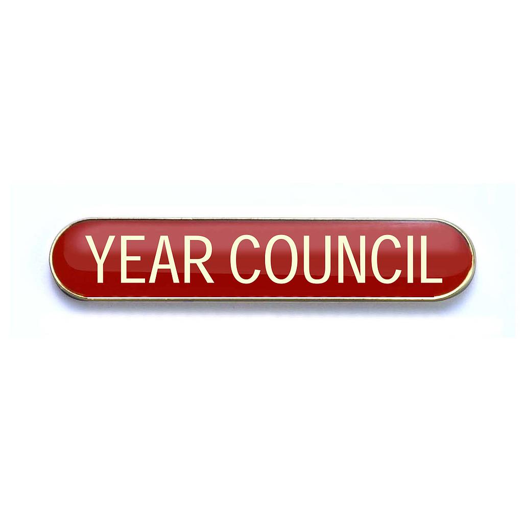 YEAR COUNCIL badge red (pack of 5)