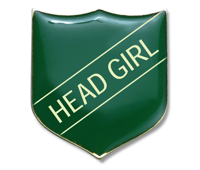 HEAD GIRL badge green (pack of 5)