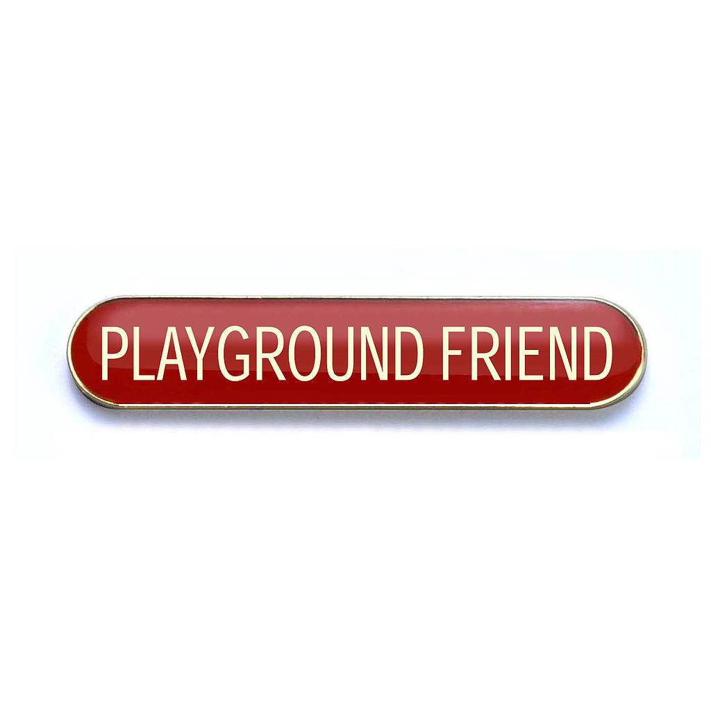 PLAYGROUND FRIEND badge red (pack of 5)