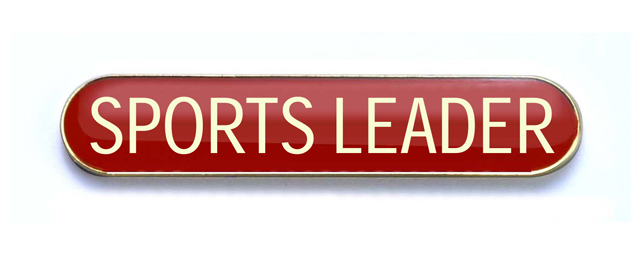 SPORTS LEADER badge red (pack of 5)