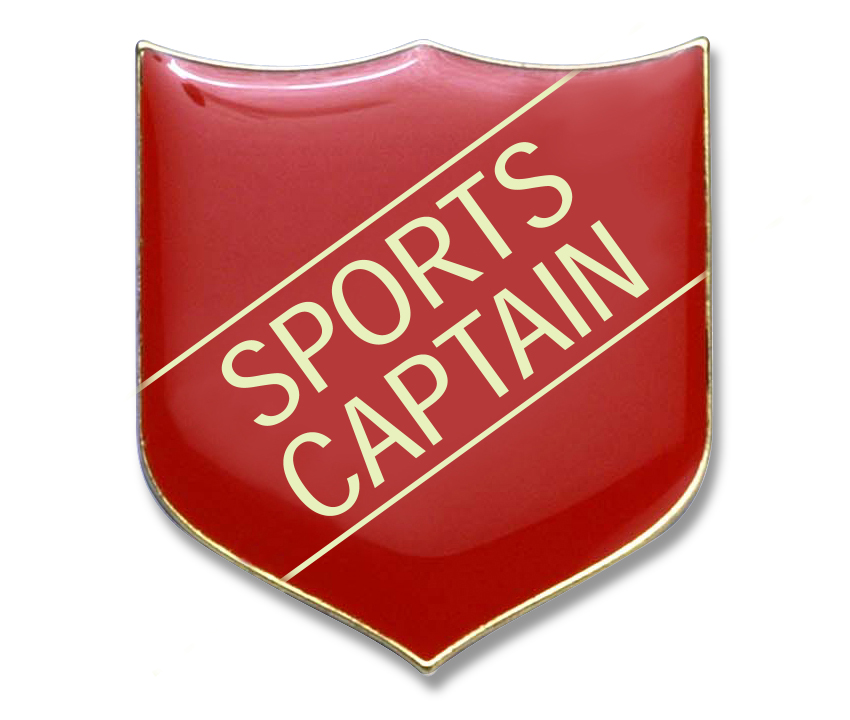 Sports Captain Enamel Badge Red (Pack of 5)
