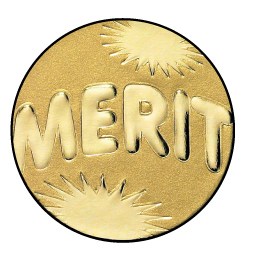 Embossed 'Merit award' sticker 19mm