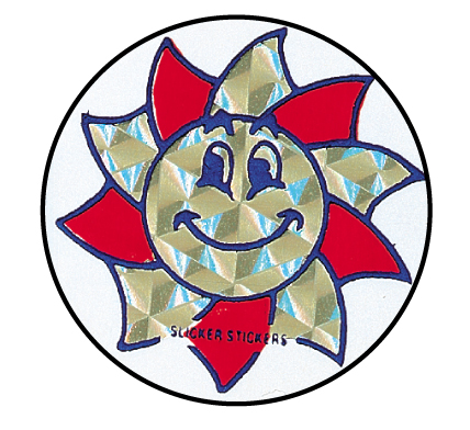 Diffraction Smiling sun sticker