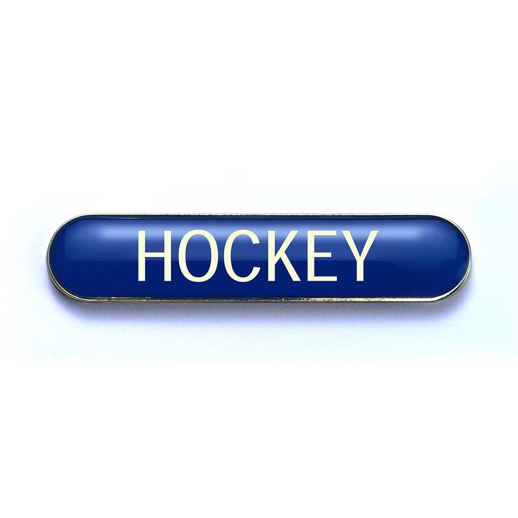 HOCKEY  badge blue (pack of 5)