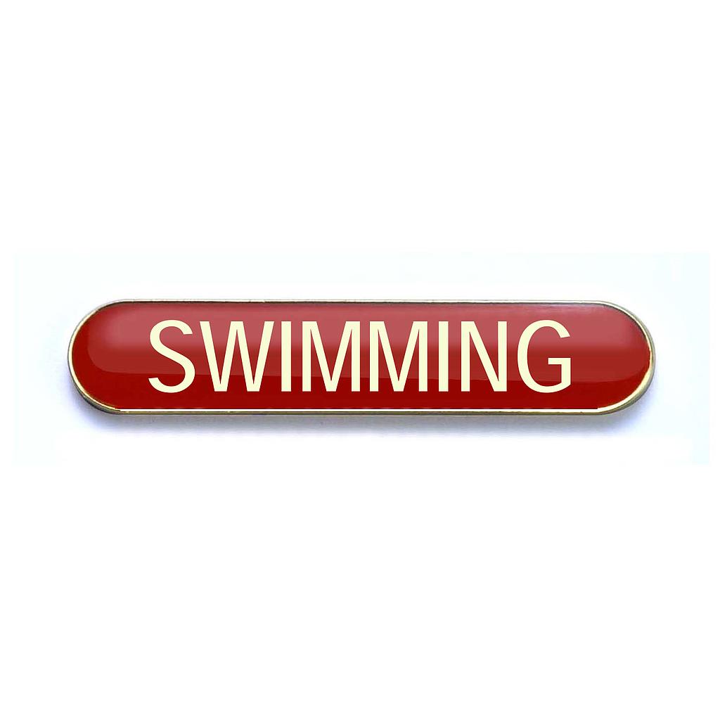 SWIMMING badge red (pack of 5)