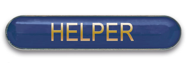 HELPER badge blue (pack of 5)
