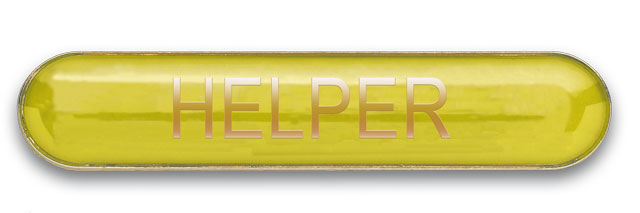 HELPER badge yellow (pack of 5)