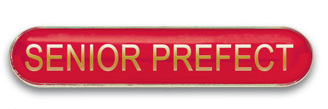 SENIOR PREFECT badge red (pack of 5)