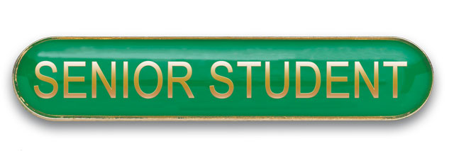 SENIOR STUDENT badge green (pack of 5)