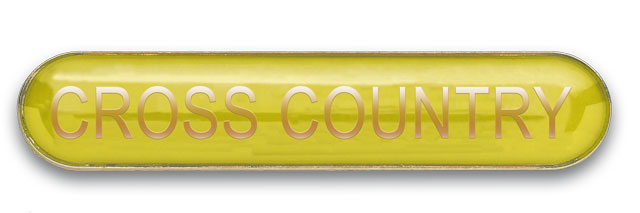 CROSS COUNTRY badge yellow (pack of 5)