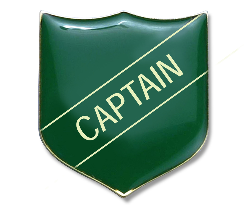 CAPTAIN badge green (pack of 5)