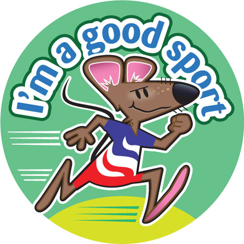 I'm a good sport' sticker