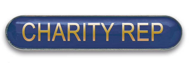 CHARITY REP badge blue (pack of 5)