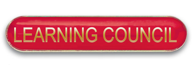 LEARNING COUNCIL badge red (pack of 5)