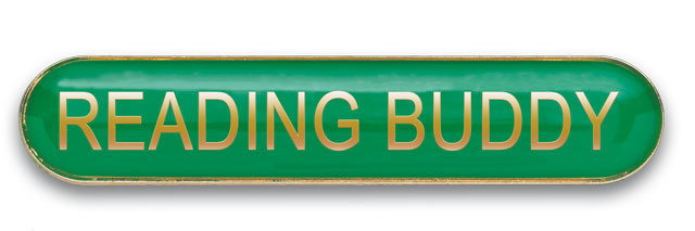 READING BUDDY badge green (pack of 5)
