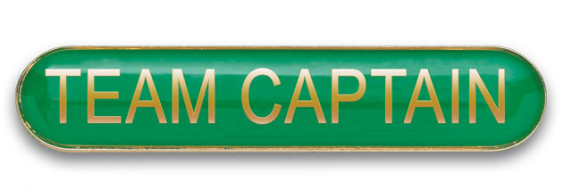 TEAM CAPTAIN badge green (pack of 5)