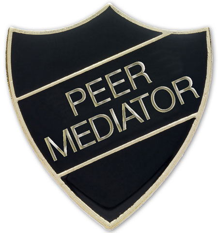 PEER MEDIATOR badge black and gold (pack of 5)