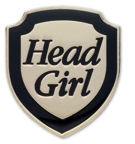 HEAD GIRL black and gold badge (pack of 5)