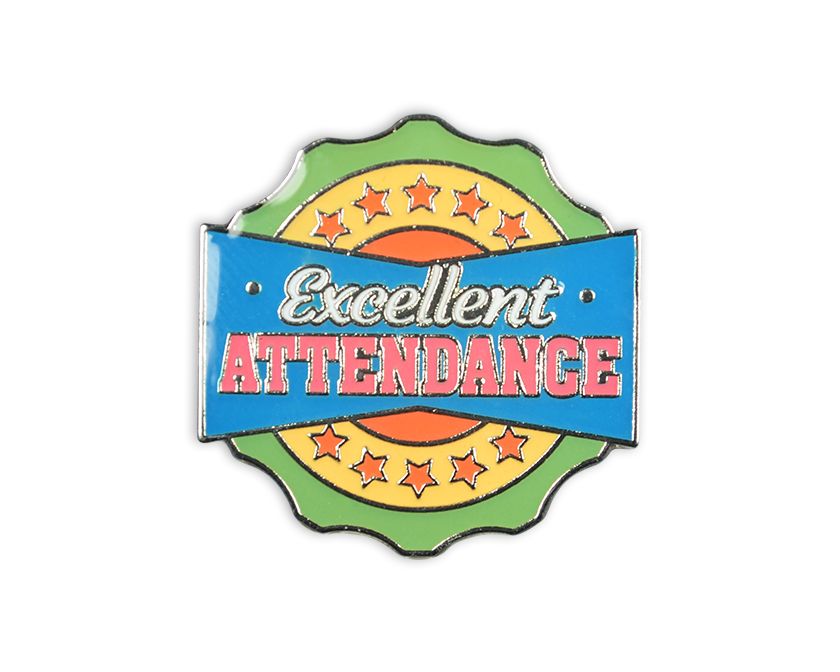 Excellent Attendance retro badge (pack of 5)