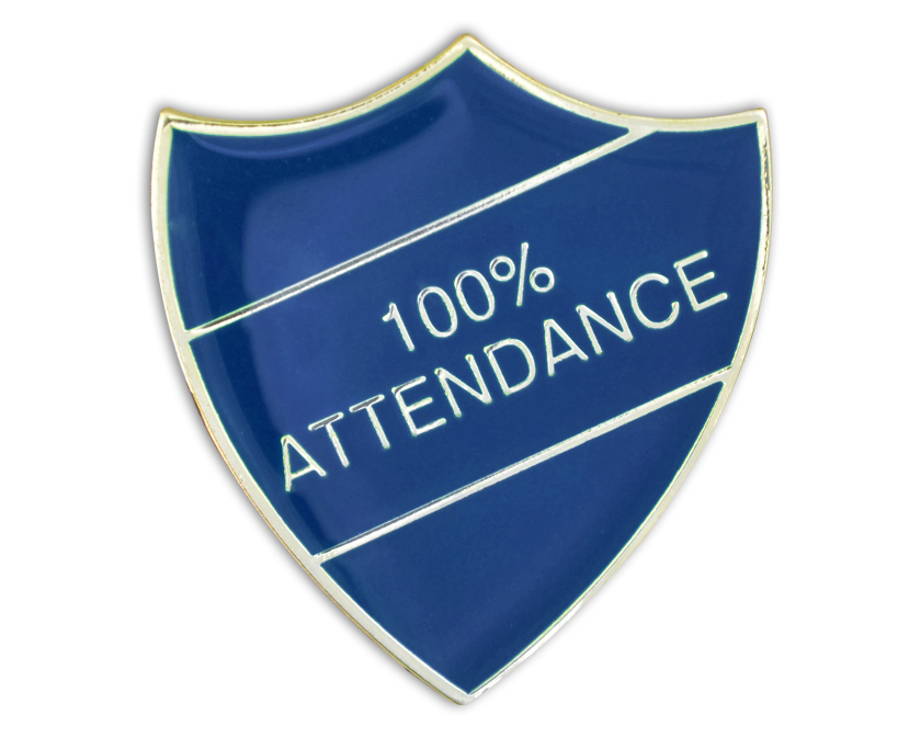 100% ATTENDANCE blue and gold (pack of 5)