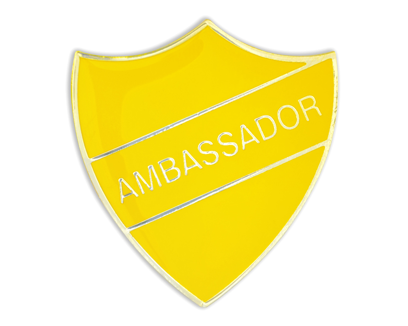 AMBASSADOR Yellow and gold badge (pack of 5)