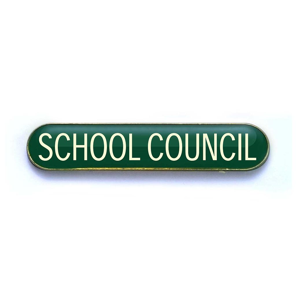 SCHOOL COUNCIL badge green (pack of 5)