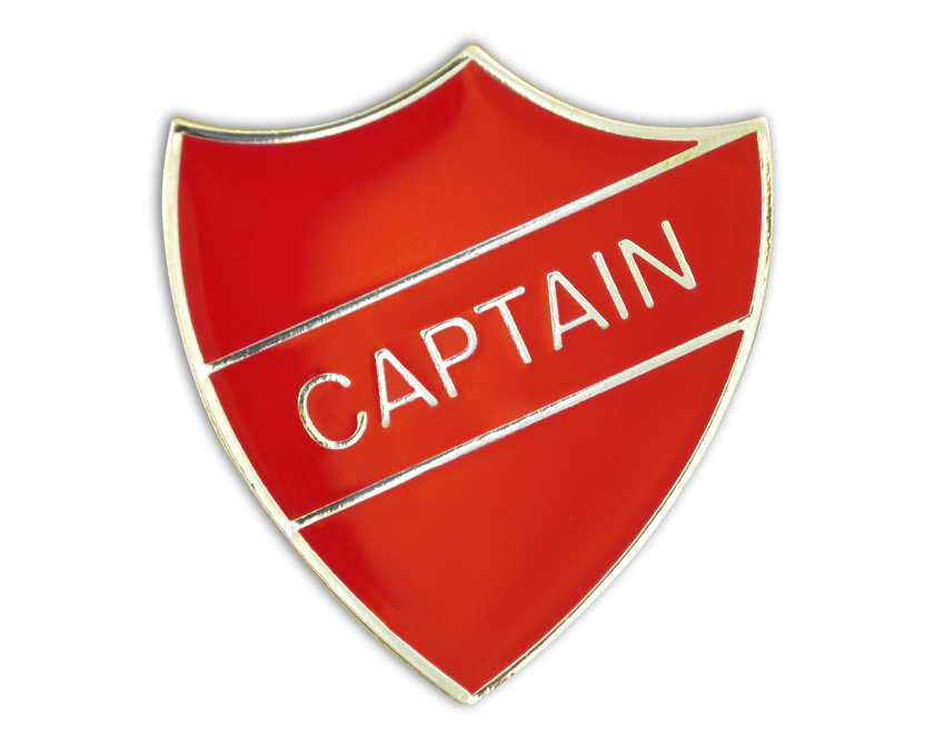 CAPTAIN Red and Gold badge (pack of 5)