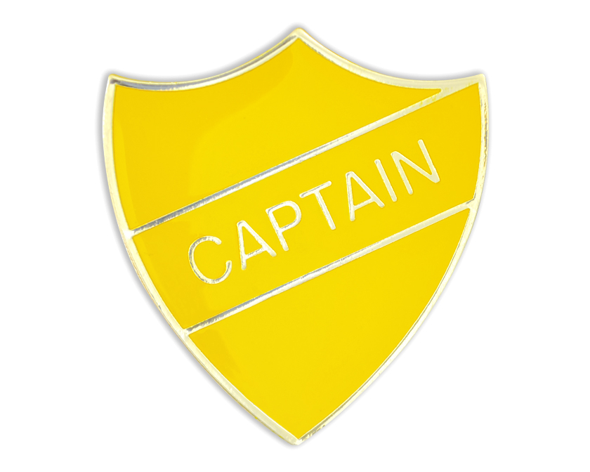 CAPTAIN yellow and gold badge (pack of 5)