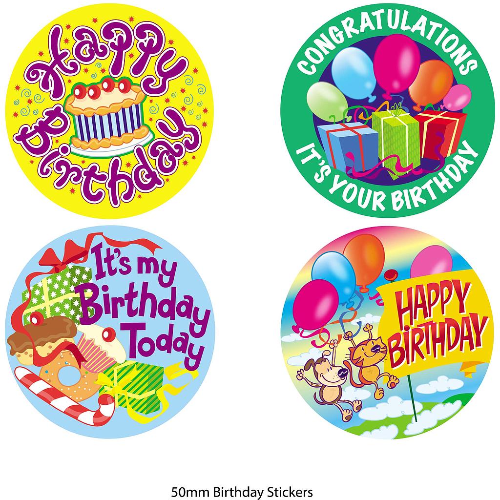 Happy birthday' mixed stickers