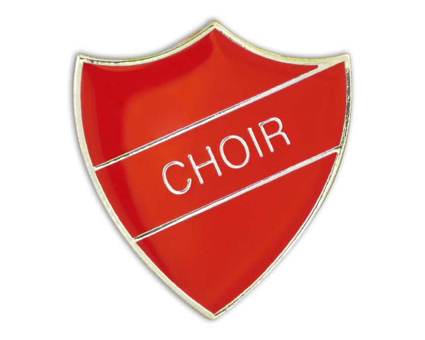 CHOIR red and gold badge (pack of 5)