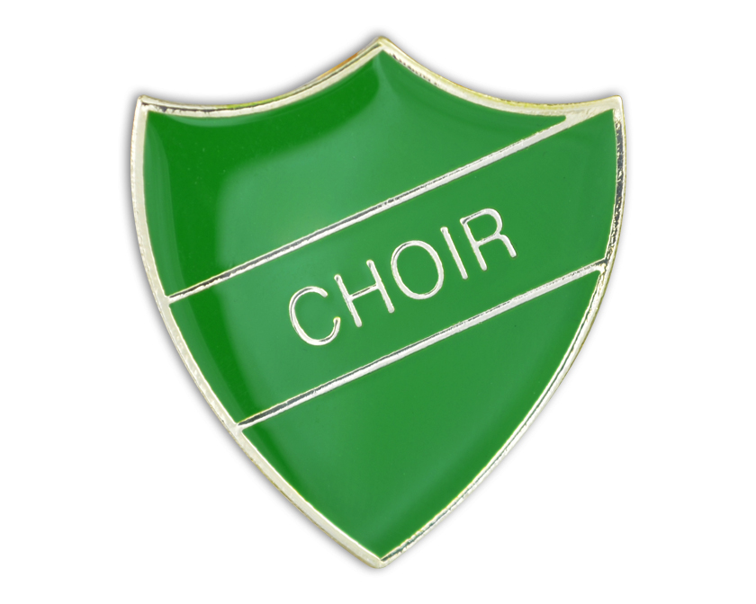 CHOIR green and gold badge (pack of 5)