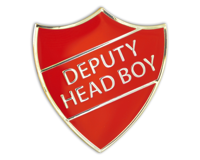 DEPUTY HEAD BOY red and gold badge (pack of 5)