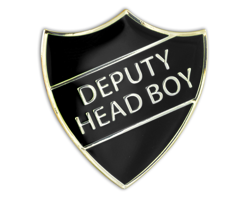 DEPUTY HEAD BOY black and gold badge (pack of 5)