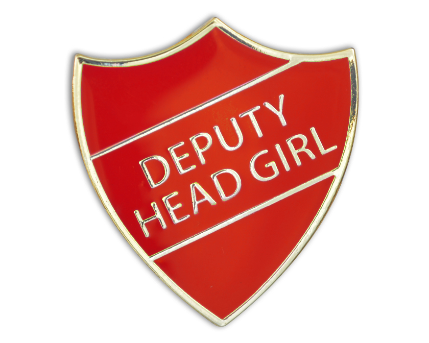 DEPUTY HEAD GIRL red and gold badge (pack of 5)