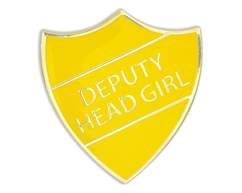 DEPUTY HEAD GIRL yellow and gold badge (pack of 5
